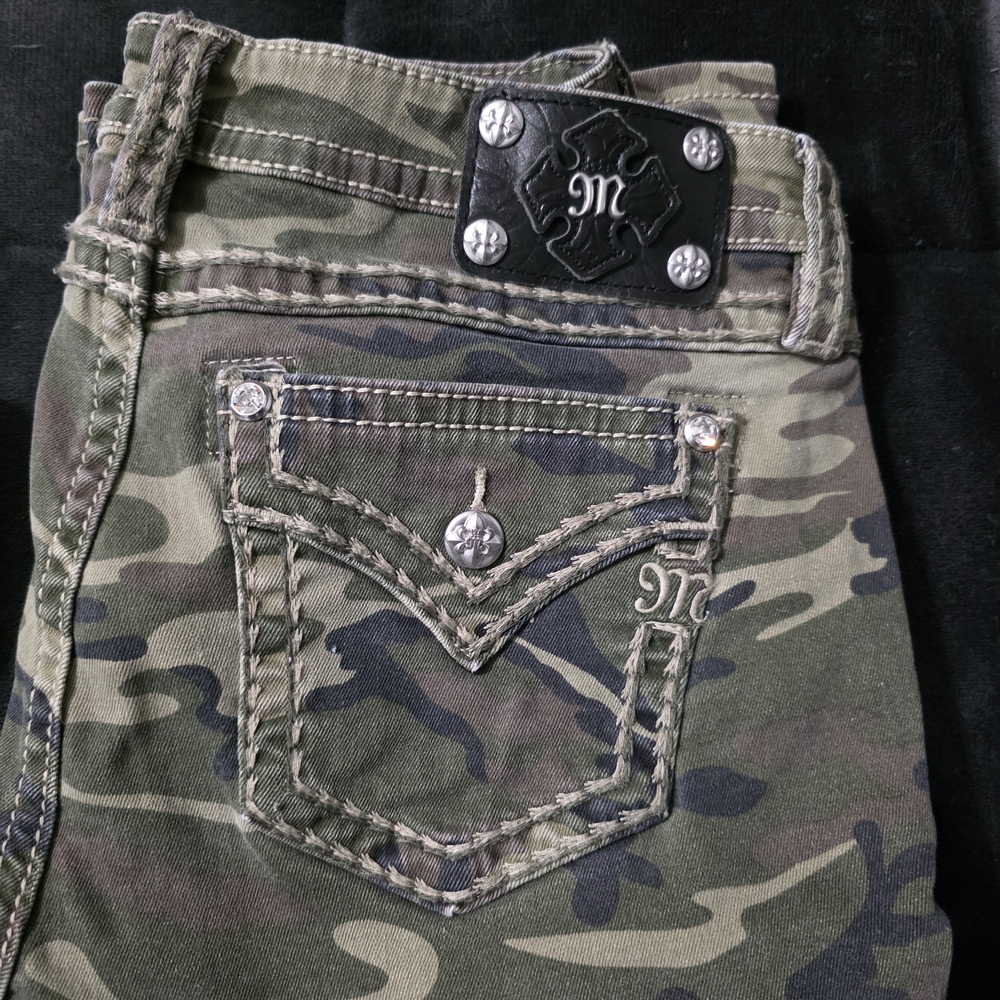 Miss Me Women's Green Camouflage Boot Cut Jeans